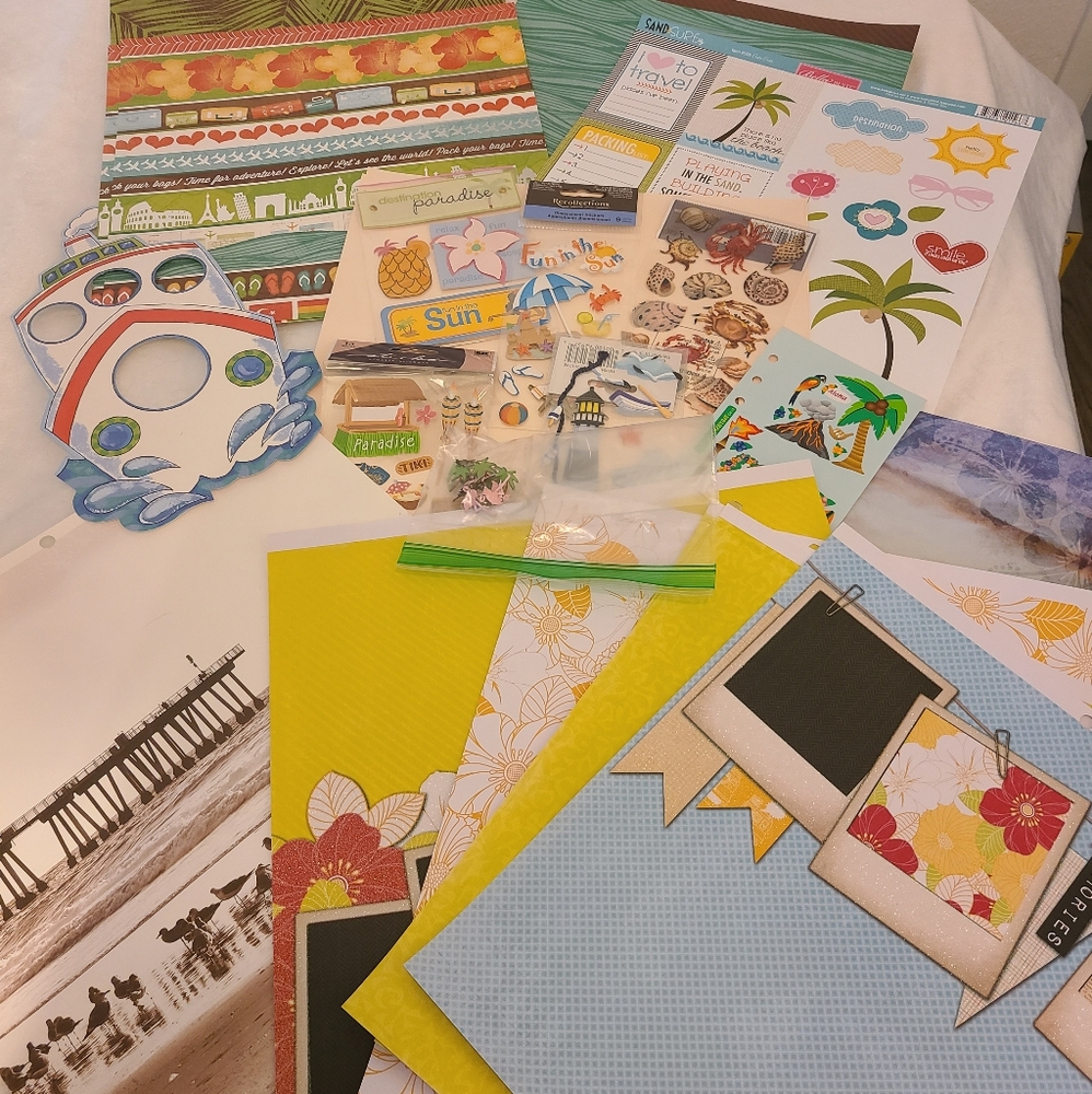 Tropical Vacation Theme Scrapbook Lot